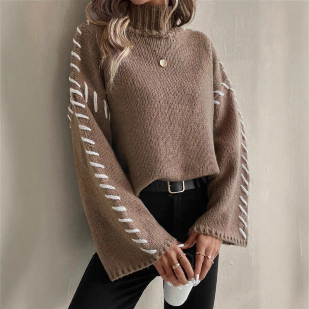 Long Sleeve Casual Loose Knitted Sweater Choose Color