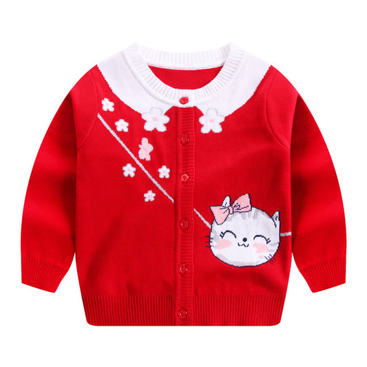 Kids Love This Kitten Sweater    Variety of Colors