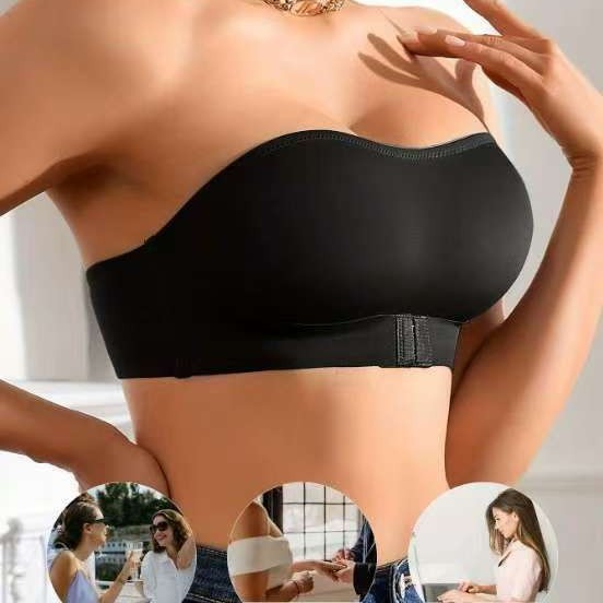 Front Buckle  Upper Support Women's Non-slip Tube Top Breathable Bra