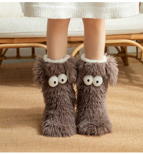 Fleece Anti-slip Women's Plush Fun Socks
