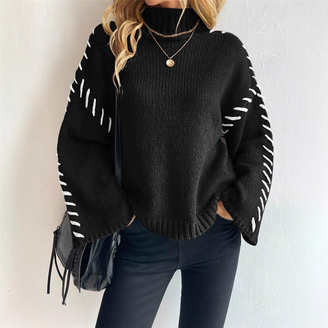 Long Sleeve Casual Loose Knitted Sweater  Choose Color
