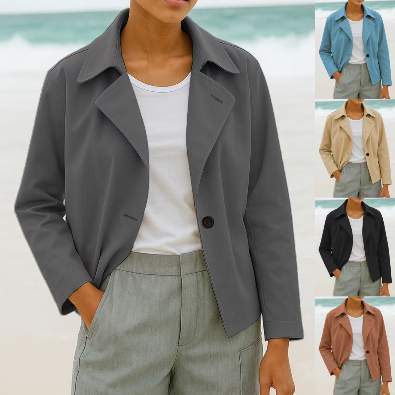 Women's Solid Color Short Jacket   Several Colors
