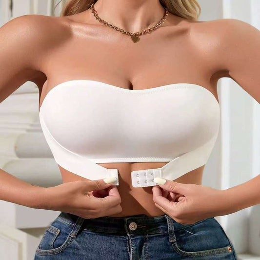Front Buckle  Upper Support Women's Non-slip Tube Top Breathable Bra