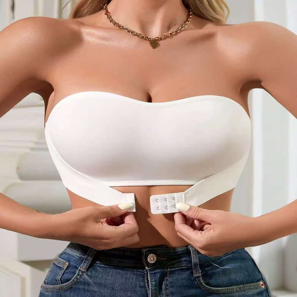 Front Buckle  Upper Support Women's Non-slip Tube Top Breathable Bra