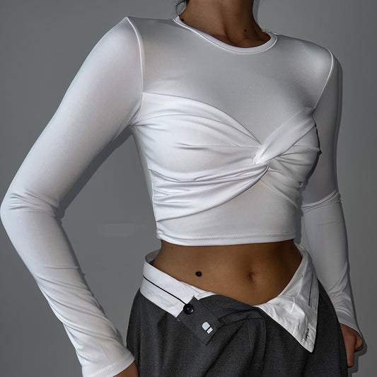 New Stylish Women's Long Sleeve T-shirt  Black or White