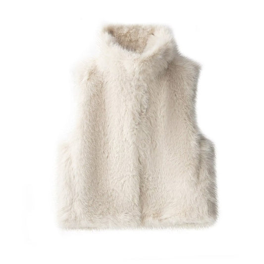 Women's Fashionable Loose Casual Faux Fur Vest   Choose Color