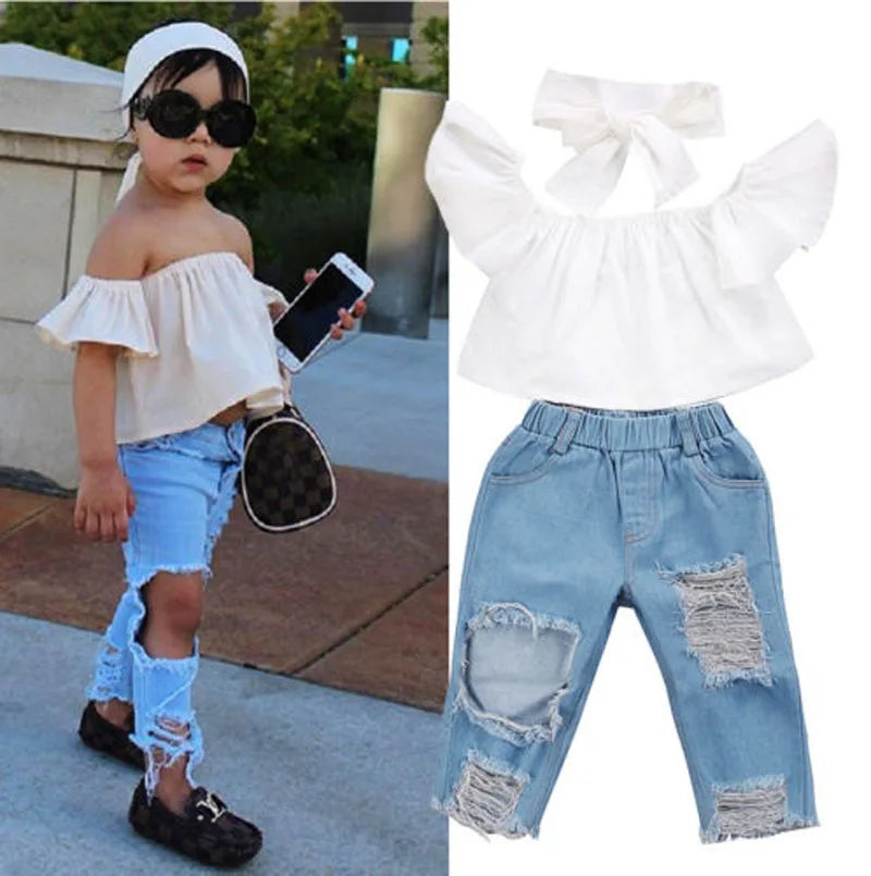 Off Shoulder Tops and Distressed Jeans     Just Like The Big Girls