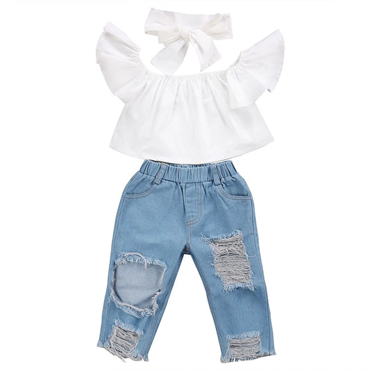 Off Shoulder Tops and Distressed Jeans     Just Like The Big Girls