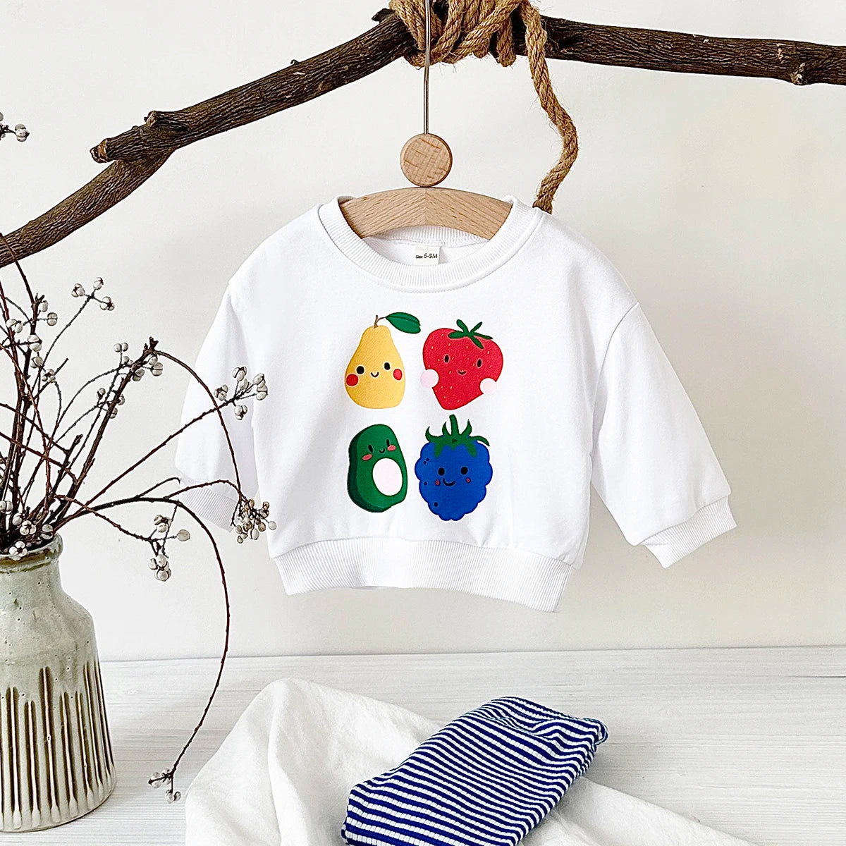 Toddler Baby Boy Clothes Infant Outfit Sets Spring Autumn Fruit Print Long Sleeve Sweatshirt Top+Pants Children Clothing 0-3Y