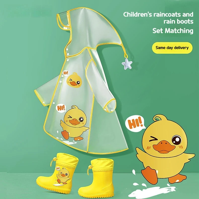 Dinosaur, Duck or Cow  Adorable Raincoat and Boots