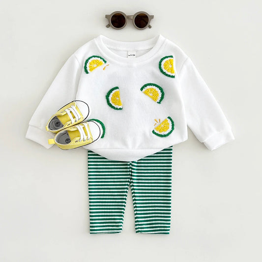 Lemon Embroidery 2 pc suit