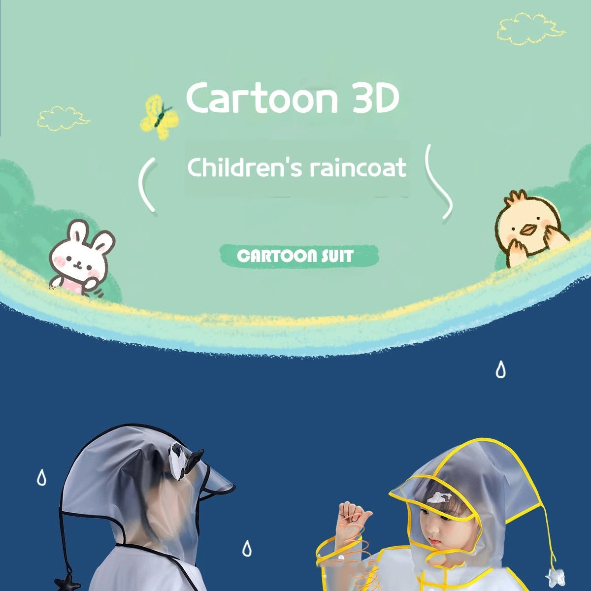 Dinosaur, Duck or Cow  Adorable Raincoat and Boots