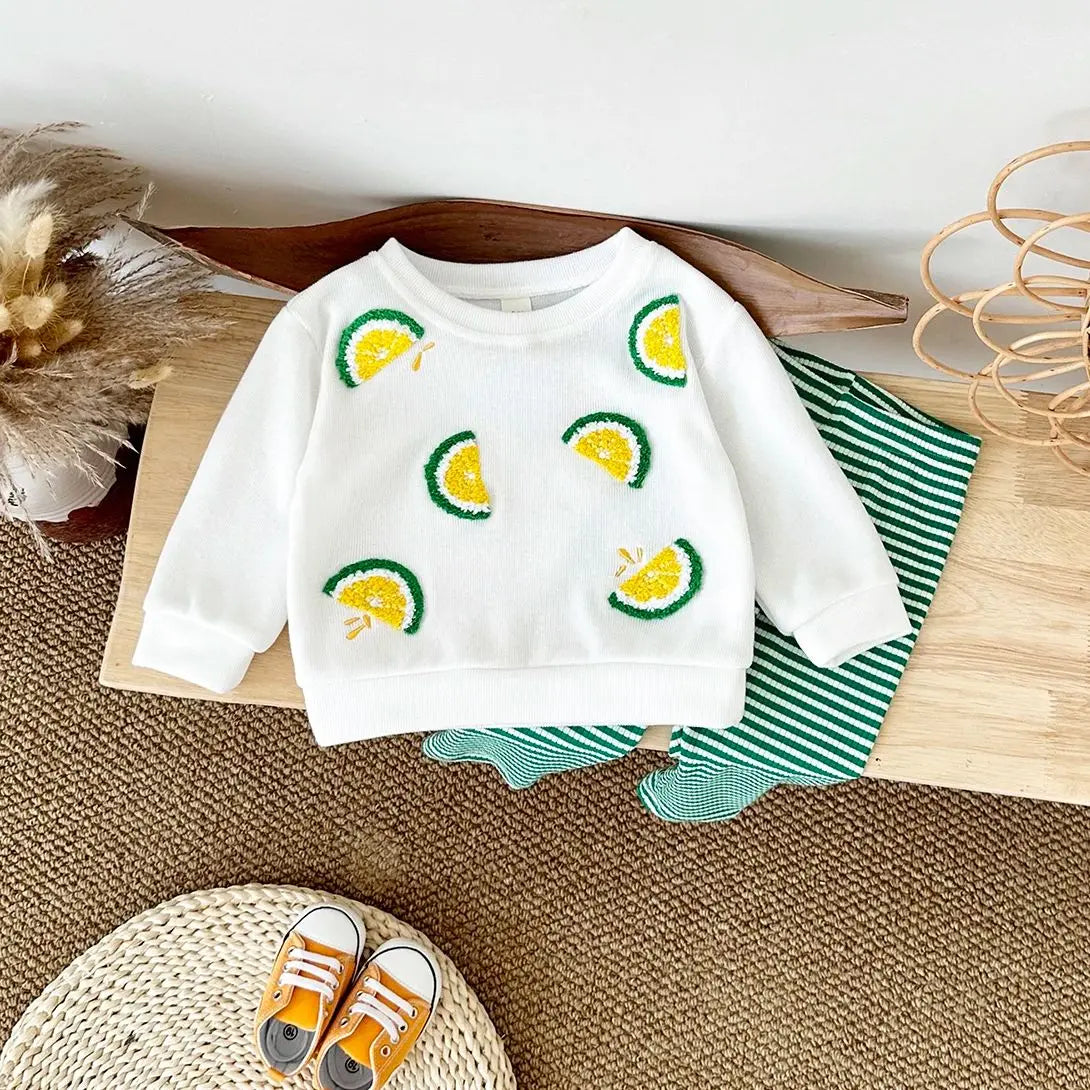 Lemon Embroidery 2 pc suit