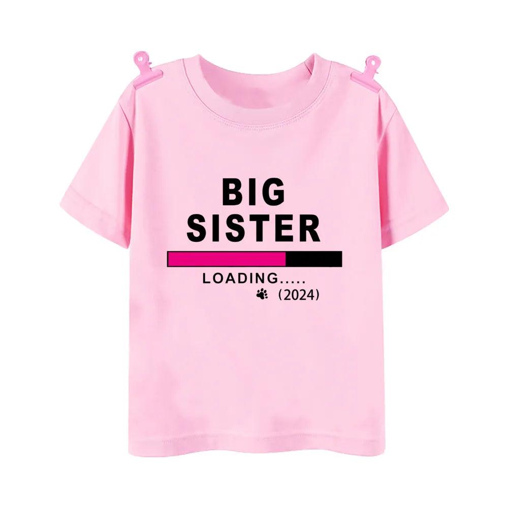 I'm Being Promoted To Big Sister/Brother 2024 Baby Announcement T Shirt Kids T-Shirt Children Tops Toddler Tshirt Summer Clothes