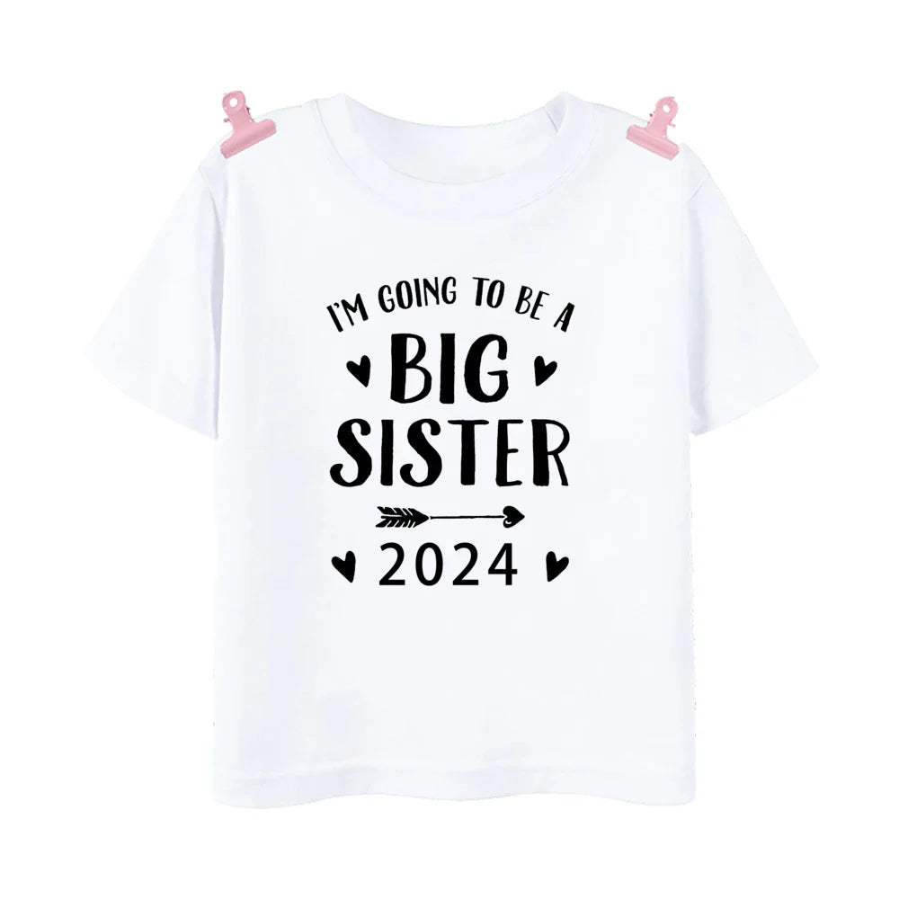 I'm Being Promoted To Big Sister/Brother 2024 Baby Announcement T Shirt Kids T-Shirt Children Tops Toddler Tshirt Summer Clothes