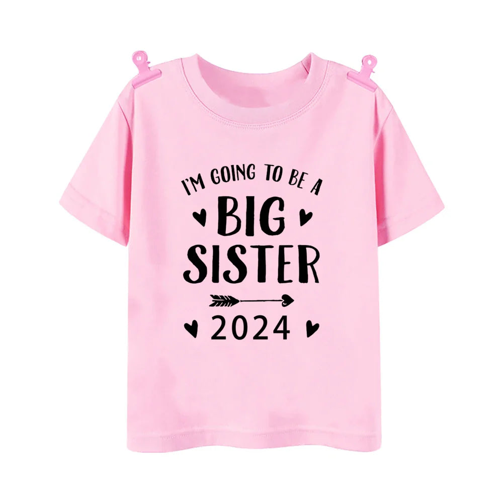 I'm Being Promoted To Big Sister/Brother 2024 Baby Announcement T Shirt Kids T-Shirt Children Tops Toddler Tshirt Summer Clothes