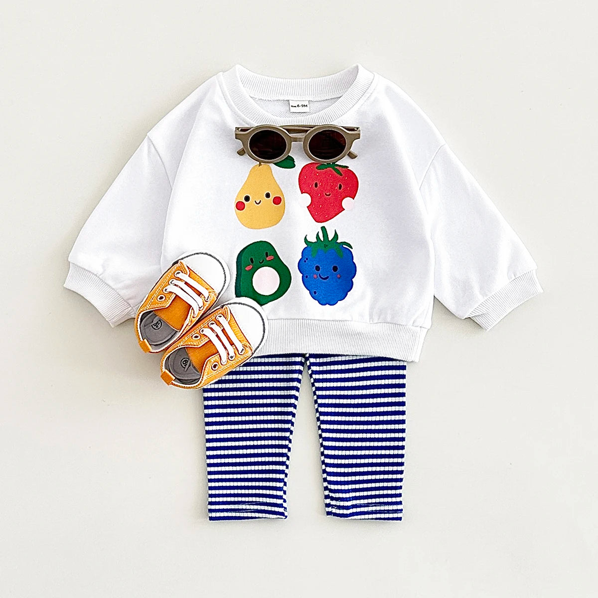 Toddler Baby Boy Clothes Infant Outfit Sets Spring Autumn Fruit Print Long Sleeve Sweatshirt Top+Pants Children Clothing 0-3Y