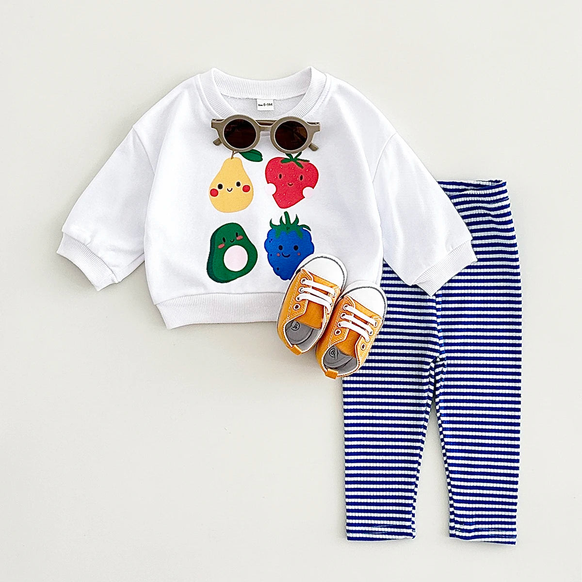Toddler Baby Boy Clothes Infant Outfit Sets Spring Autumn Fruit Print Long Sleeve Sweatshirt Top+Pants Children Clothing 0-3Y