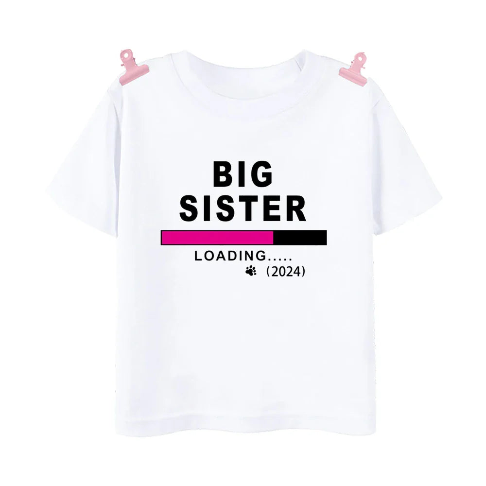 I'm Being Promoted To Big Sister/Brother 2024 Baby Announcement T Shirt Kids T-Shirt Children Tops Toddler Tshirt Summer Clothes
