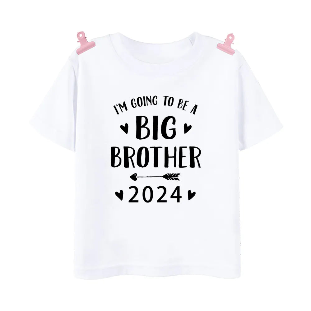 I'm Being Promoted To Big Sister/Brother 2024 Baby Announcement T Shirt Kids T-Shirt Children Tops Toddler Tshirt Summer Clothes