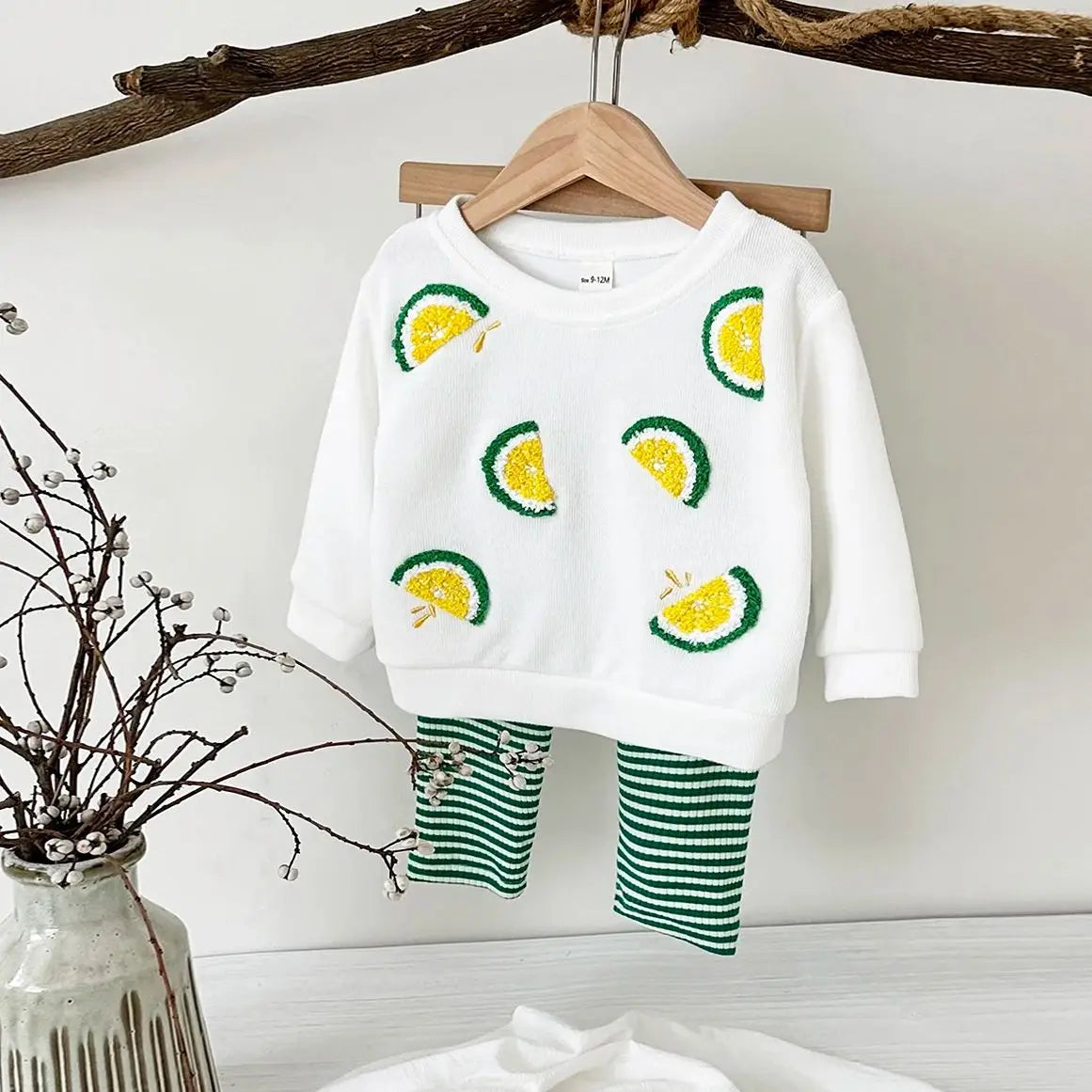 Lemon Embroidery 2 pc suit
