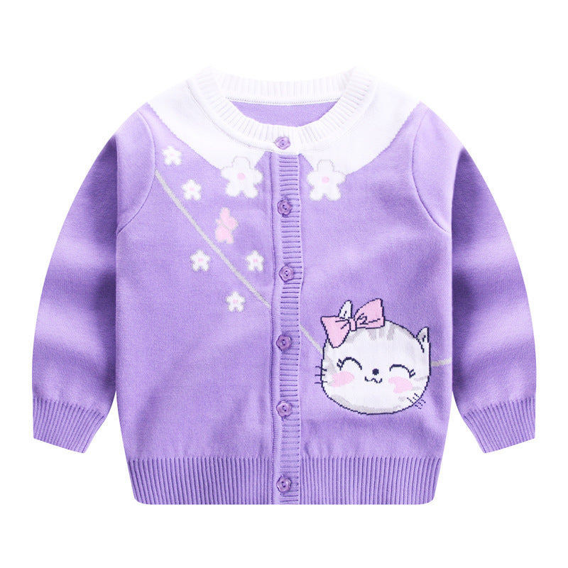 Kids Love This Kitten Sweater    Variety of Colors