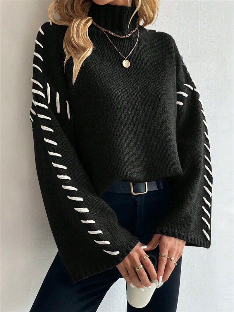 Long Sleeve Casual Loose Knitted Sweater  Choose Color