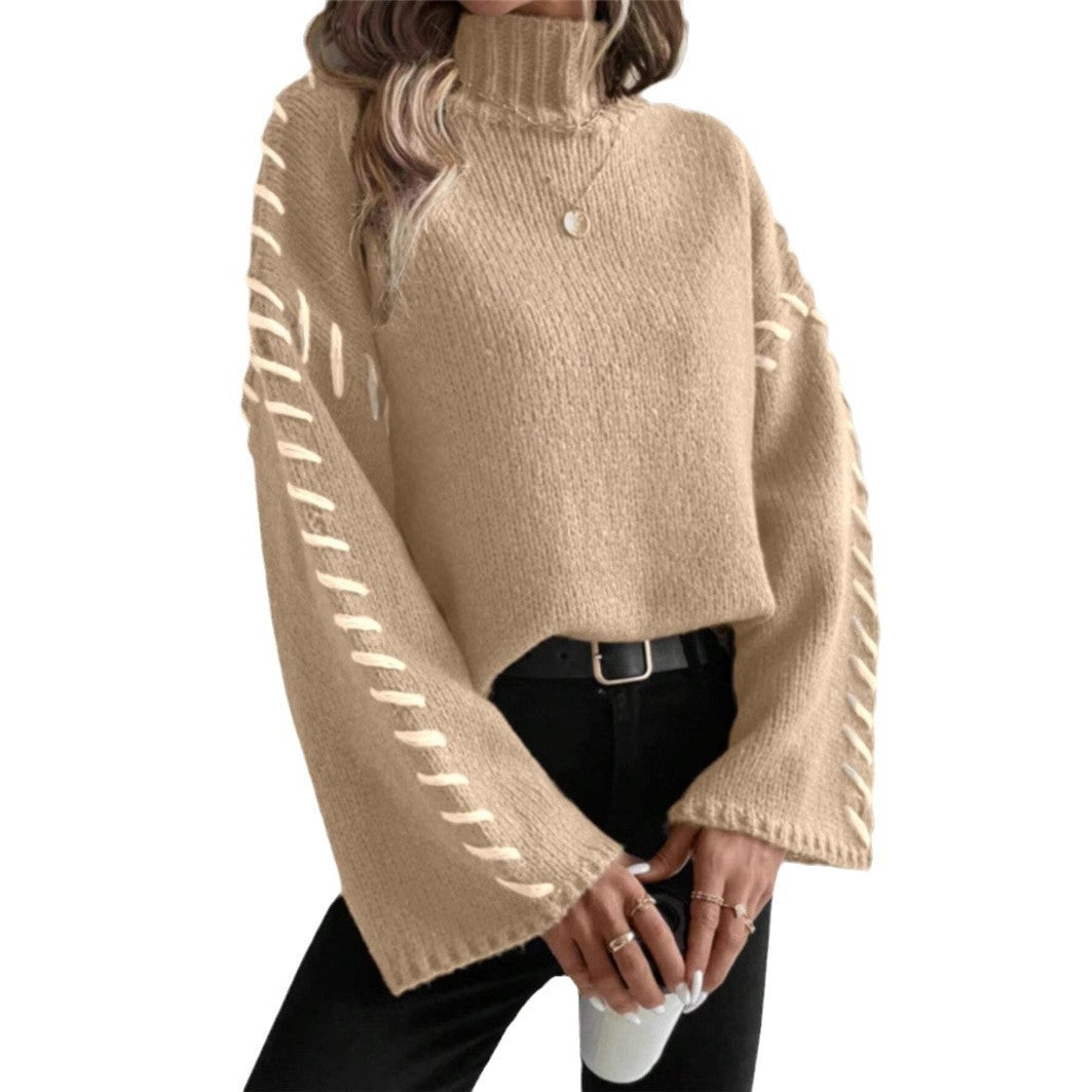 Long Sleeve Casual Loose Knitted Sweater  Choose Color