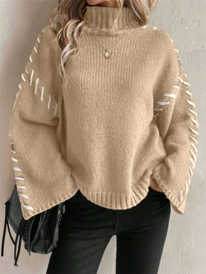 Long Sleeve Casual Loose Knitted Sweater  Choose Color