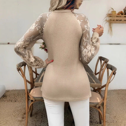 V-neck Long Sleeve Fashion Tops   Choose Color