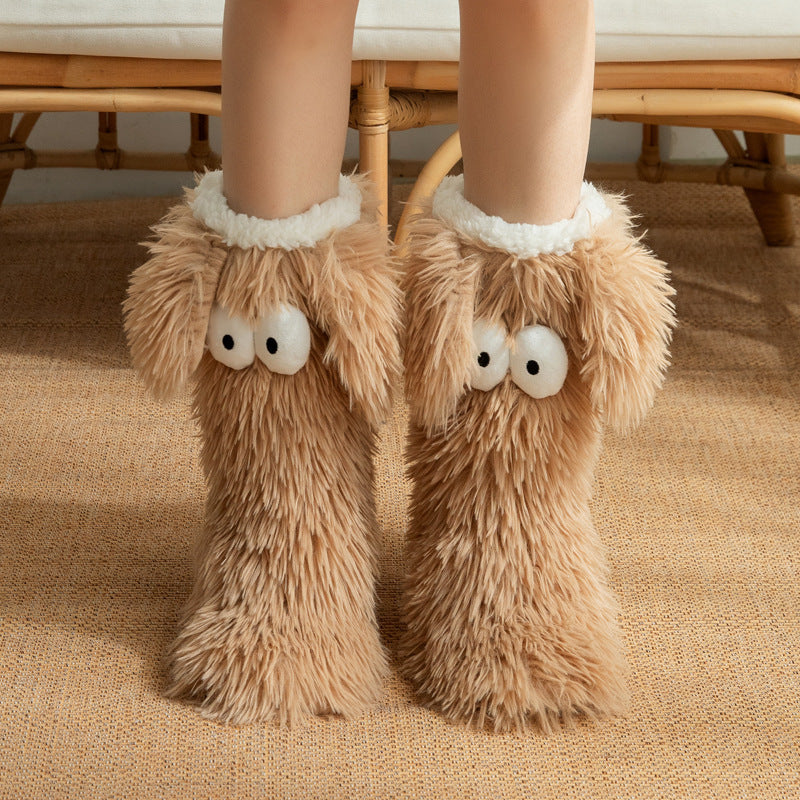 Fleece Anti-slip Women's Plush Fun Socks