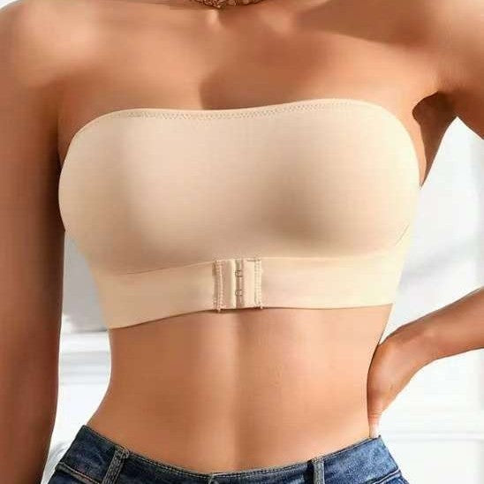 Front Buckle  Upper Support Women's Non-slip Tube Top Breathable Bra