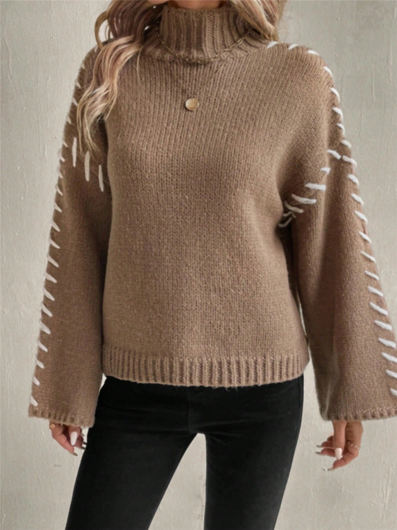 Long Sleeve Casual Loose Knitted Sweater  Choose Color