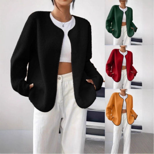 Fashion Casual Solid Color Women's Cardigan Short Jacket