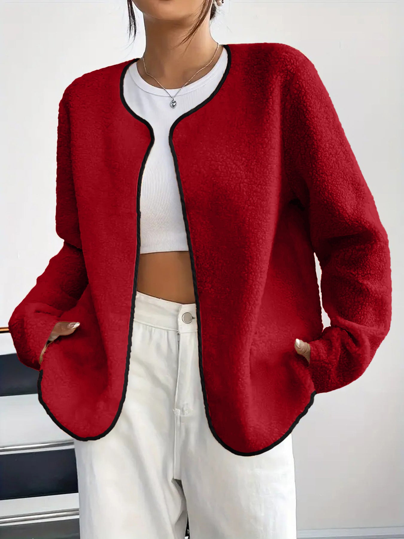 Fashion Casual Solid Color Women's Cardigan Short Jacket